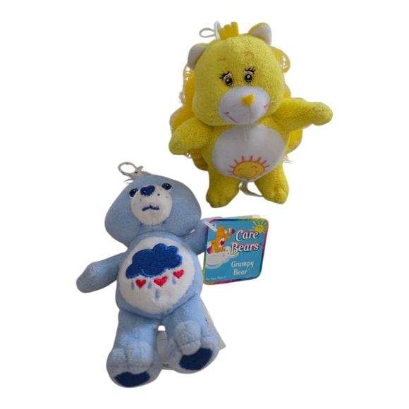 Vintage Y2k Care Bears Sunshine and Grumpy Plush Set Of 2 - Picture 1 of 7